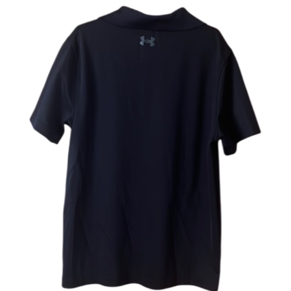 Boy’s Under Armour Black Polo Short Sleeves Sz Youth Medium (10-12) Loose Style - Picture 2 of 12